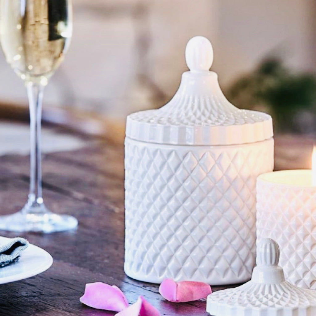 CUP OF TEA Luxury Candle White Tea Scent Calming Relaxing